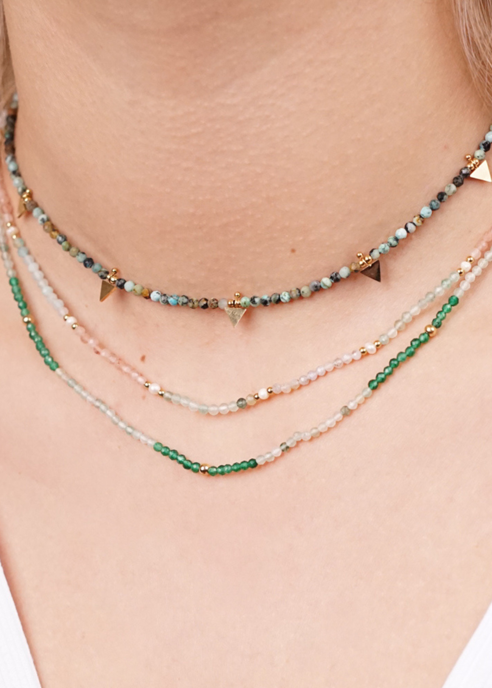 Dottilove Green Mini Stones Necklace