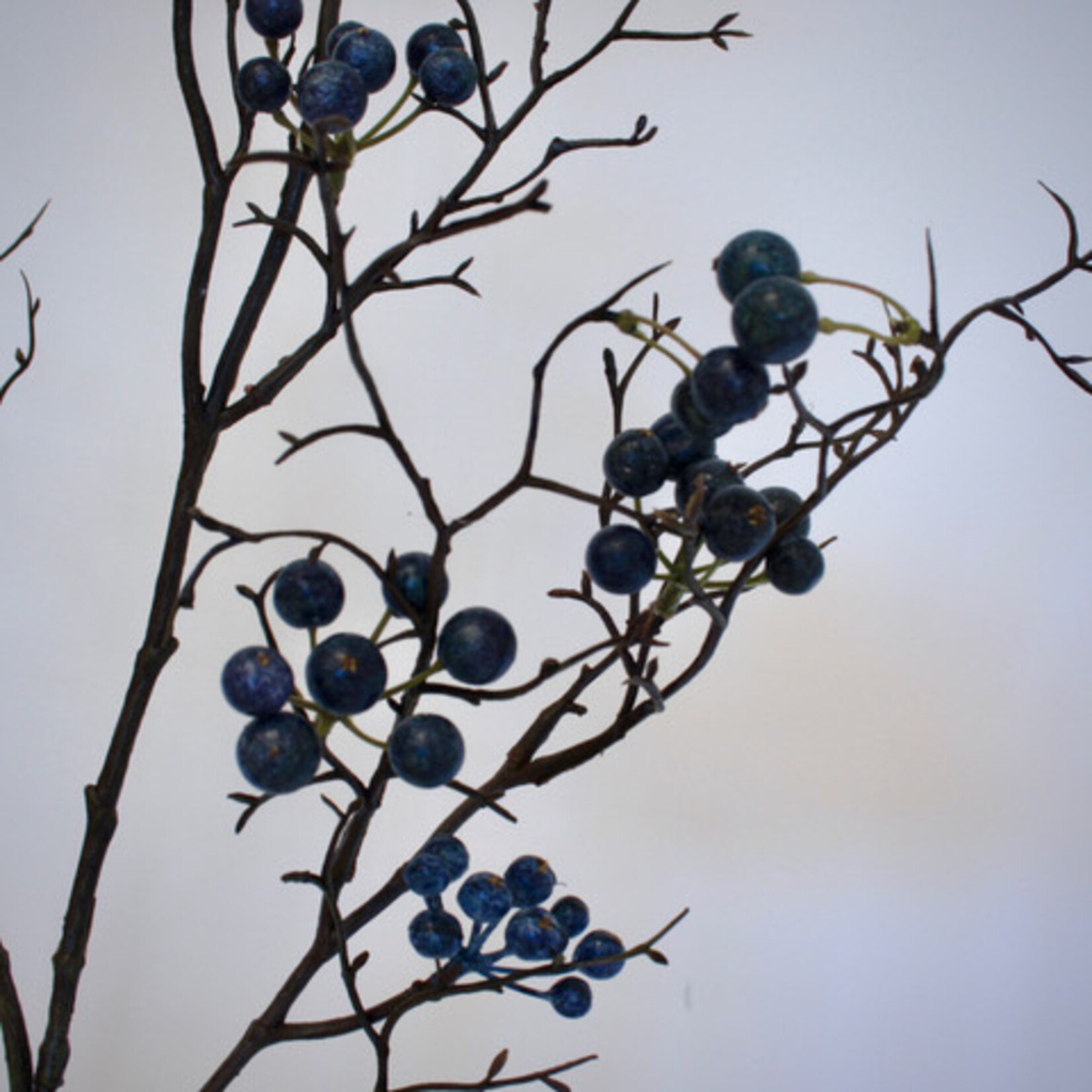 BERRY BRANCH WITH BLUE BERIES | BLUE | 100 CM