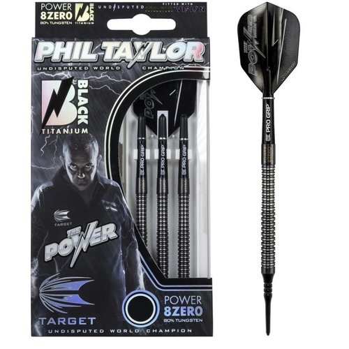 Target Phil Taylor Power 8ZERO Black Titanium S1 Soft Tip Dartpile
