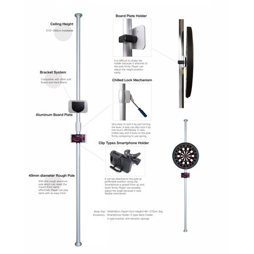 GranDarts GranBoard Pole Standard - Dartstander