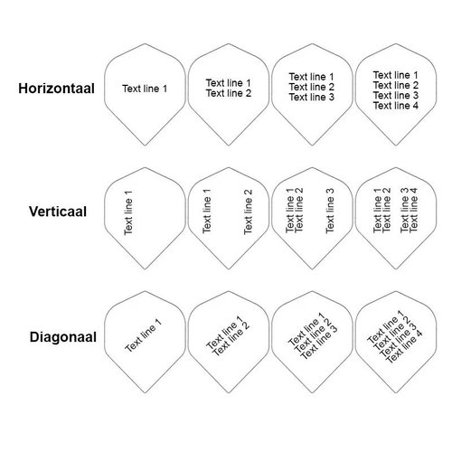 Dartshopper Flights Print Tekst - 100 micron (10 Sæt)