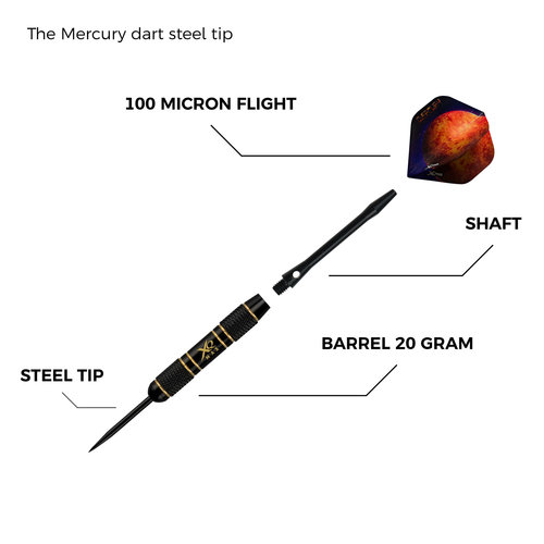 XQMax Darts XQ Max Mercury Steel Tip Dart Set Dartpile