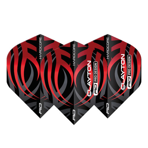 Red Dragon Red Dragon Jonny Clayton Hardcore Black & Red Tribal - Dart Flights