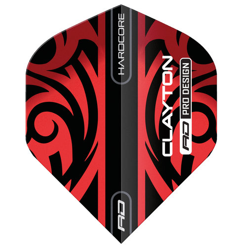 Red Dragon Red Dragon Jonny Clayton Hardcore Red & Black Tribal - Dart Flights