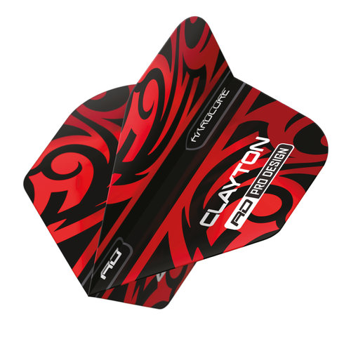 Red Dragon Red Dragon Jonny Clayton Hardcore Red & Black Tribal - Dart Flights