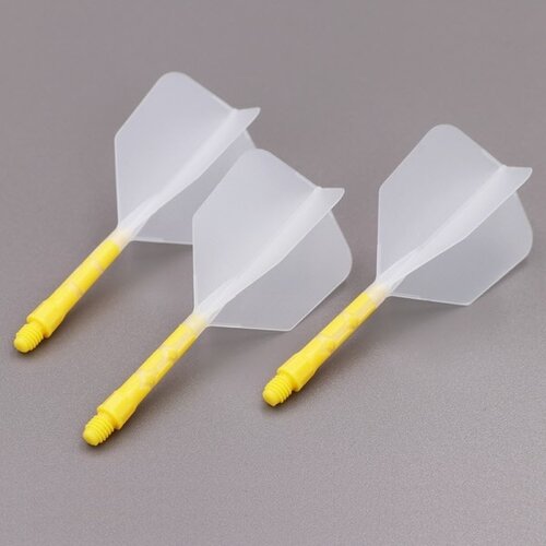 CUESOUL Cuesoul - ROST T19 Integrated Dart Flights - Big Wing - Clear Yellow - Dart Flights