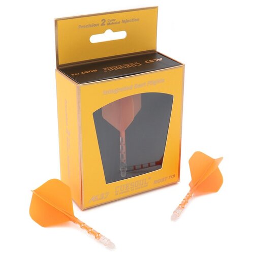 CUESOUL Cuesoul - ROST T19 Integrated Dart Flights - Standard Shape - Clear Orange - Dart Flights