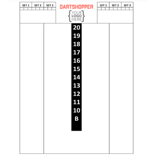 Dartshopper Resultattavle 30x40 CM trykt med tekst eller logo - Fuld farve