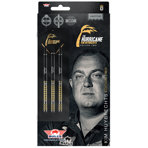 Bull's Bull's Kim Huybrechts Black E2 90% Soft tip Dartpile