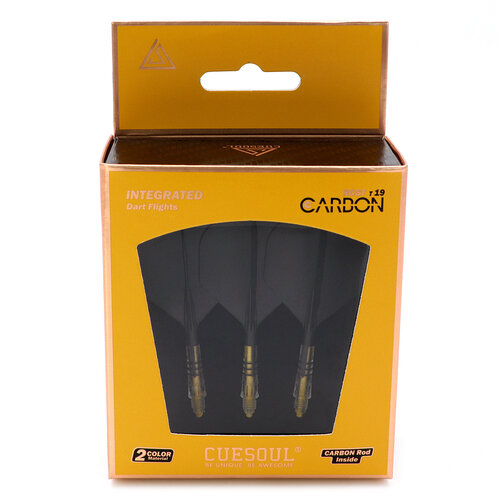 CUESOUL Cuesoul ROST T19 Integrated Dart Flights Big Standard Wing Carbon Black Yellow - Dart Flights