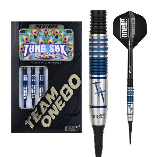 ONE80 ONE80 Tung Suk Black Blue 90% Soft Tip Dartpile