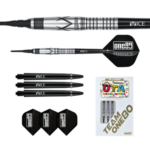 ONE80 ONE80 Kaori Miura Black 90% Soft Tip Dartpile