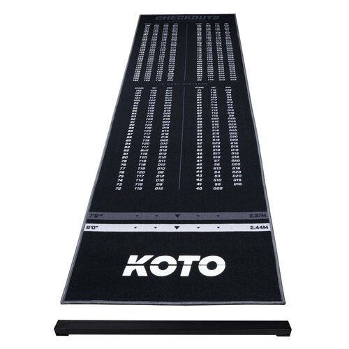 KOTO KOTO Tæppet Checkout Grey + Oche 285 x 80cm Dartmåtte