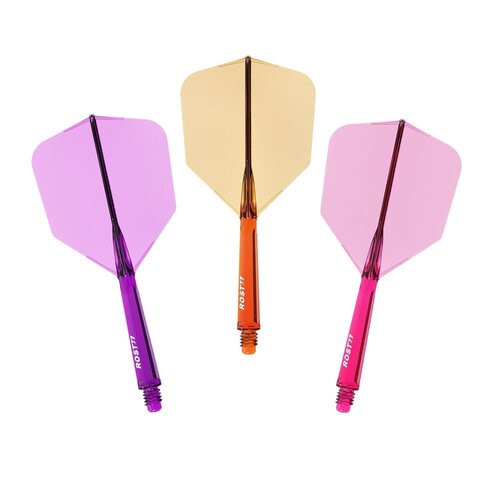 CUESOUL Cuesoul ROST 77 Transparent With Orange Purple Pink Logo Big Wing - Dart Flights