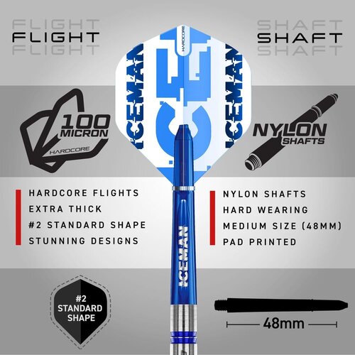Red Dragon Red Dragon Gerwyn Price Iceman Cool Blue Series 80% Dartshopper Exclusives - Dartpile