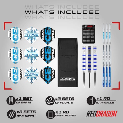 Red Dragon Red Dragon Gerwyn Price Iceman Cool Blue Series 80% Dartshopper Exclusives - Dartpile