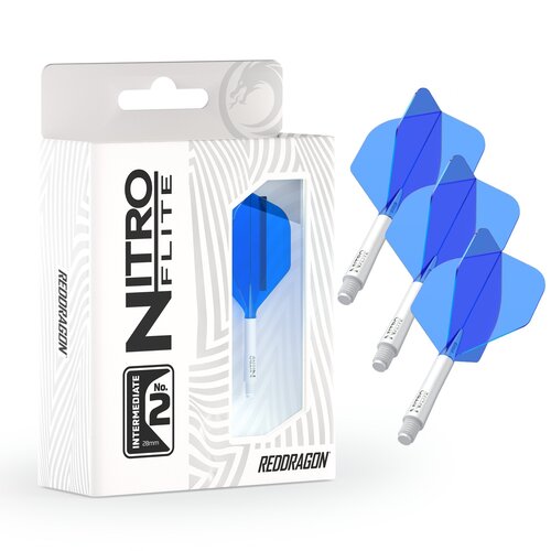 Red Dragon Red Dragon Nitro Flite System White Blue NO2 - Dart Flights