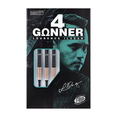 ONE80 ONE80 Gunner 4 Lourence Ilagan Black Rose Gold 90% Soft Tip Dartpile