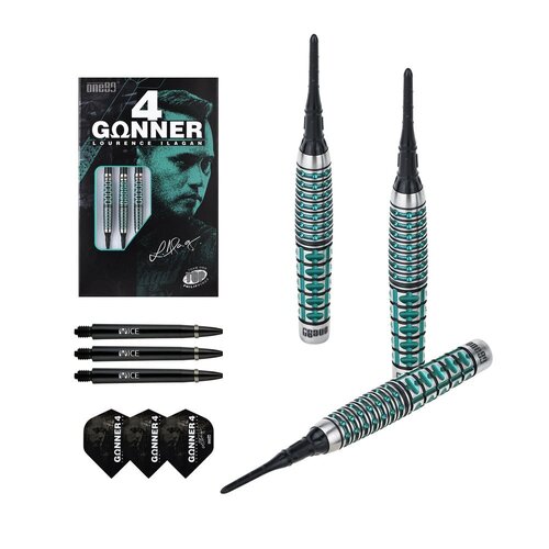 ONE80 ONE80 Gunner 4 Lourence Ilagan Black Jade 90% Soft Tip Dartpile