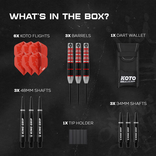 KOTO KOTO Kingbomb Black & Red 90% Dartpile