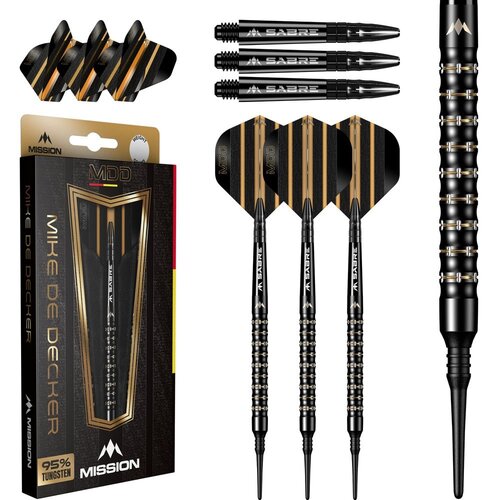 Mission Mission Mike de Decker Black Gold PVD 95% Soft Tip Dartpile