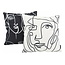 Abstract Face White - Outdoor | 45 x 45 cm | Kussenhoes | Katoen