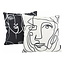 Abstract Face White - Outdoor Kissenbezug | 45x45 cm | Baumwolle