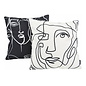 Abstract Face White - Outdoor Kussenhoes | 45x45 cm | Katoen