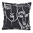 Gek op kussens! Abstract Face Black - Outdoor | 45 x 45 cm | Kussenhoes | Katoen