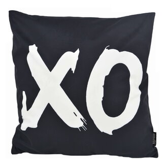 Gek op kussens! XO Black Kissenbezug | 45x45 cm | Baumwolle/Polyester