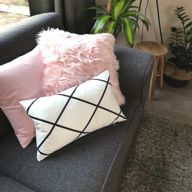 Soft Criss Cross Kussenhoes | 30x50 cm | Katoen/Polyester