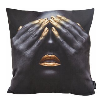 Gek op kussens! Gold Woman | 45 x 45 cm | Kussenhoes | Katoen/Polyester