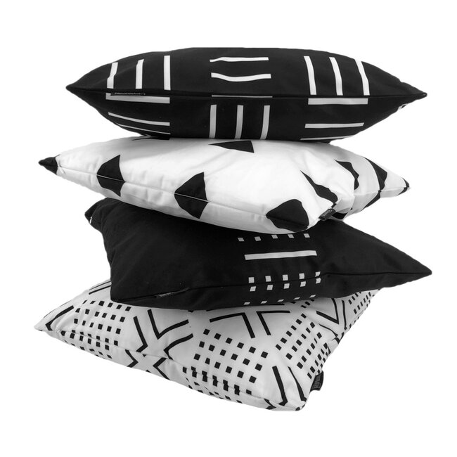 Senza Black/White #3 Kissenbezug | 45x45 cm | Baumwolle