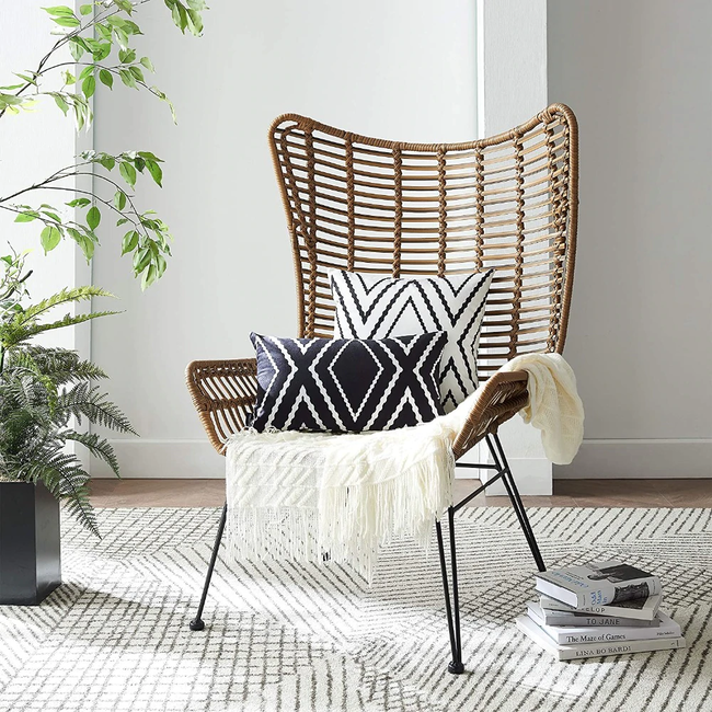 Yana Black Kussenhoes | 30x50 cm | Katoen/Polyester