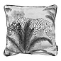 Velvet Leopard Palm Kussenhoes | 45x45 cm | Polyester