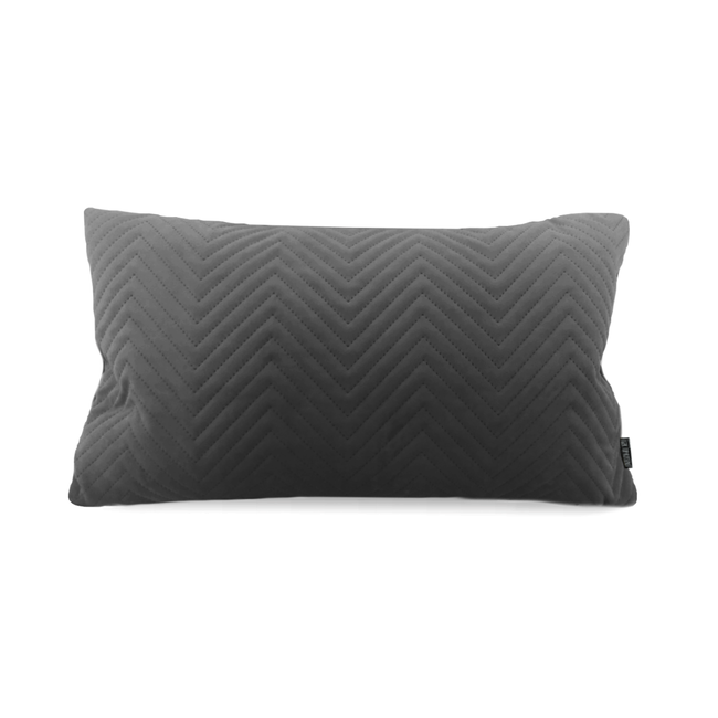 Dark Grey Chevron Velvet Long | 30 x 50 cm | Kussenhoes | Polyester