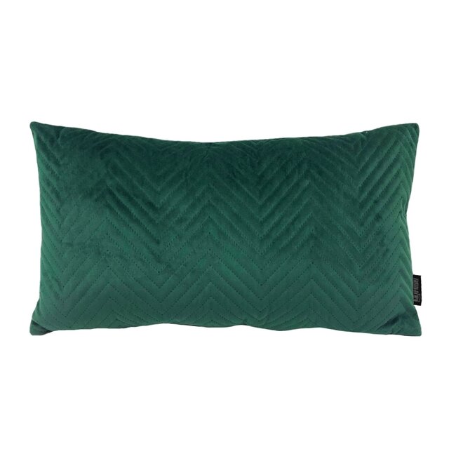 Dark Green Chevron Velvet Long | 30 x 50 cm | Kussenhoes | Polyester