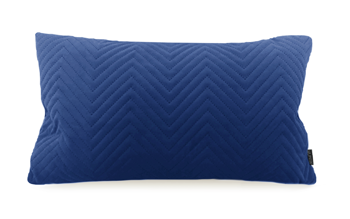 Geelachtig Vechter ideologie Blue Chevron Velvet Long | 30 x 50 cm | Kussenhoes | Polyester | Gek op  kussens!