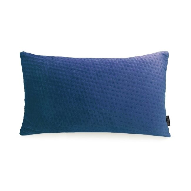 Blue Velvet Button Long | 30 x 50 cm | Kussenhoes | Polyester