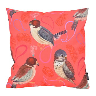 Gek op kussens! Red Love Birds - Outdoor | 45 x 45 cm | Kussenhoes | Katoen