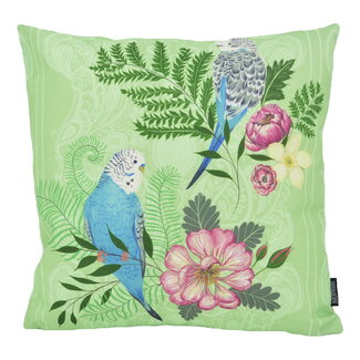 Gek op kussens! Green Love Birds - Outdoor | 45 x 45 cm | Kussenhoes | Katoen