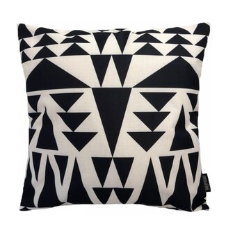Gek op kussens! Black Triangles Kissenbezug | 45x45 cm | Baumwolle/Leinen