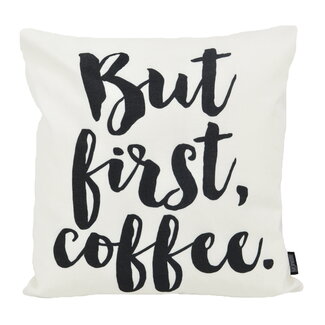 But First, Coffee - Outdoor | 45 x 45 cm | Kussenhoes | Katoen