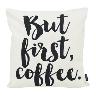 Gek op kussens! But First, Coffee - Outdoor Kissenbezug | 45x45 cm | Baumwolle