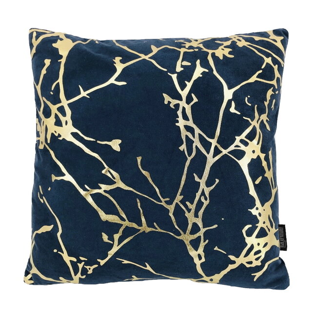 Velvet Marble Darkblue | 45 x 45 cm | Kussenhoes | Polyester