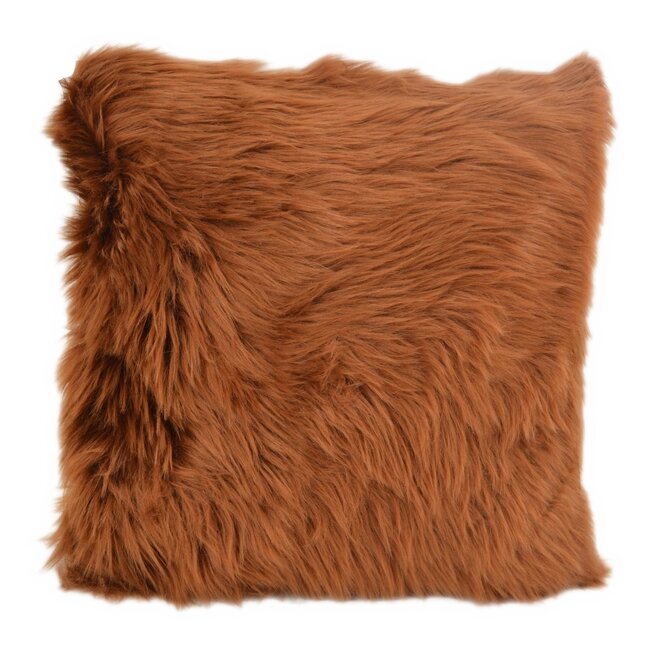 Cognac Brown Fur | 45 x 45 cm | Kussenhoes | Polyester