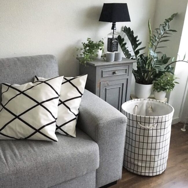 Criss Cross Square Kissenbezug | 45x45 cm | Baumwolle/Leinen