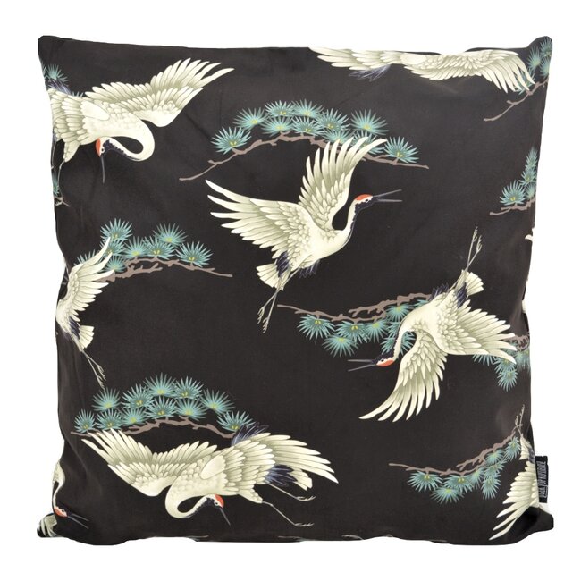 Kraanvogel #1 | 45 x 45 cm | Kussenhoes | Katoen/Polyester