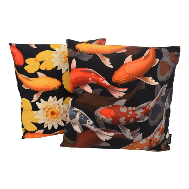 Koi Waterlily Kissenbezug | 45x45 cm | Baumwolle/Polyester