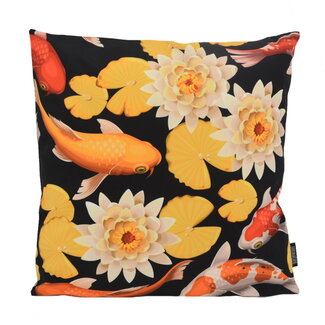 Gek op kussens! Koi Waterlily | 45 x 45 cm | Kussenhoes | Katoen/Polyester